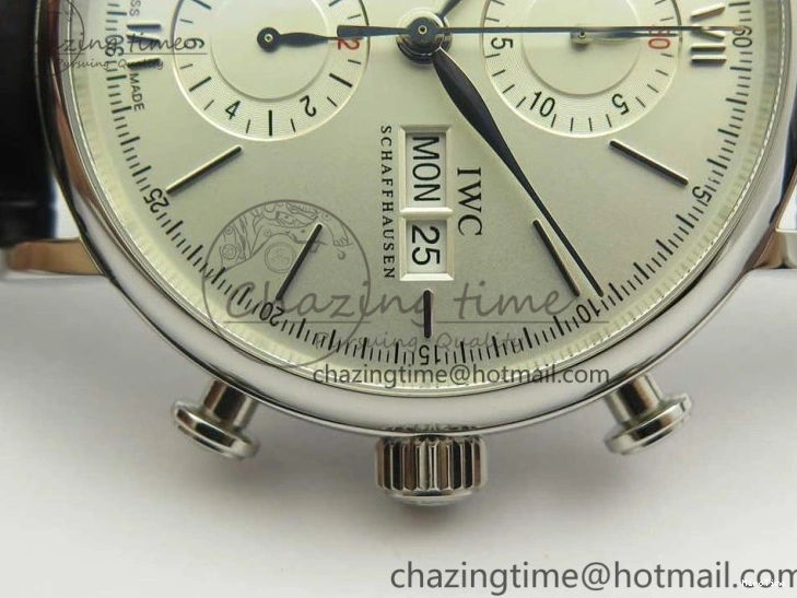 MIROTIME 0123 Portofino IW391001 SS ZK 1:1 Best Edition White Dial Silver Markers on Black Leather Strap A RelaxedFit 7139